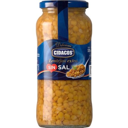 Lentejas Cidacos Cocido s/Sal Frasco 400g.