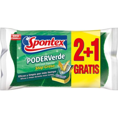 Estropajo Spontex F.Verde Esponja 2+1