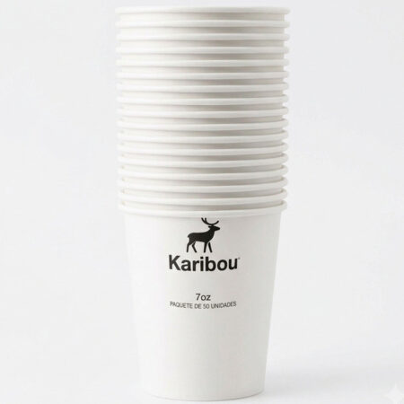 Vaso Cartón Blanco Karibou 7onzas 50ud.
